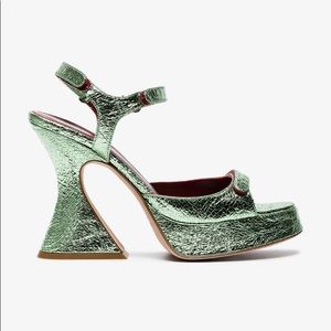 Sies Marjan Green Ellie Leather Sandals